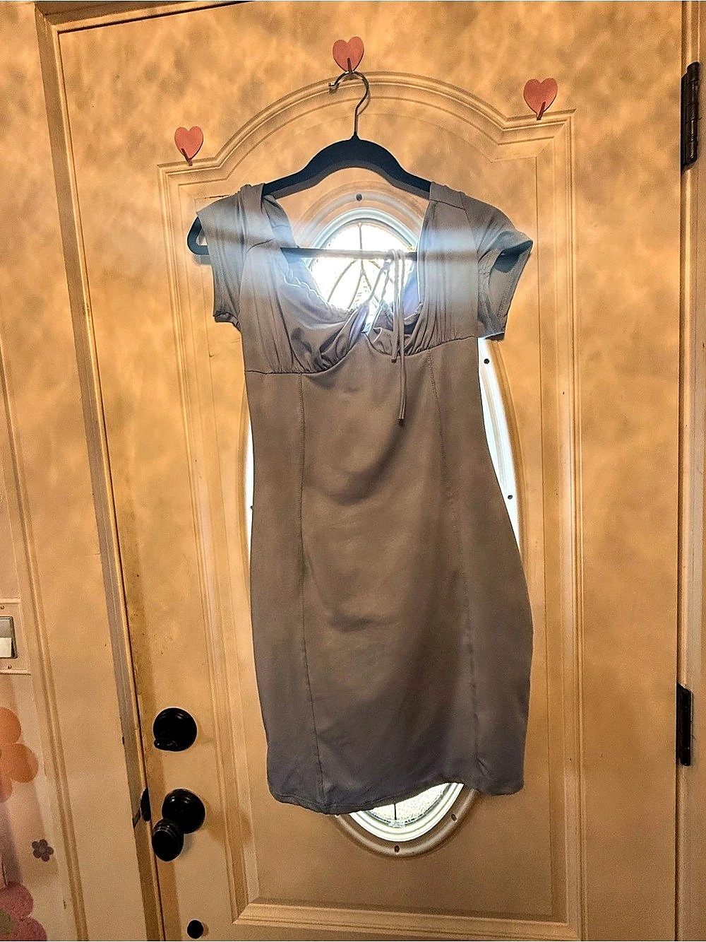 Gaze Ruched Mini Dress in Brown
